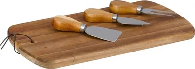 Immagine prodotto di Tagliere In Legno Per Servire Snack E Formaggi + 3 Coltelli Alpina