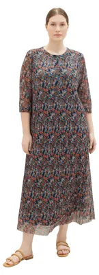 Produktbild von TOM TAILOR Damen Mesh-Kleid mit Plissee & Knopfleiste
