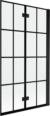 Obrázek produktu pro Mexen Mist sprchová zástěna dvoukřídlá pravá 100 x 150 cm, černá mřížka, černá - 8A9-100-002-70-77-P
