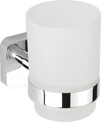 Produktbild von BASI Glashalter mit Glas Messing Glas Chrom poliert 67x96x107 mm für Bad & Küche >> zum Bohren