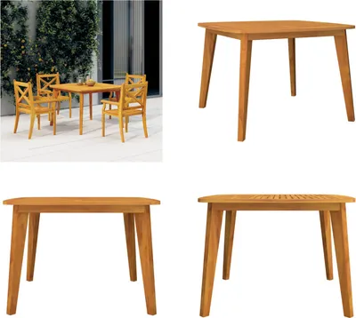 Immagine prodotto di vidaXL Tavolo da giardino 110x110x75 cm in legno massiccio di acacia - Tavolo da giardino - Tavoli da giardino - Tavolo da esterno - Tavolo da esterno