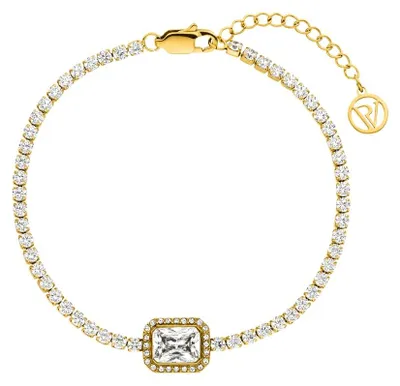 Produktbild von PAUL VALENTINE - Damen Armband Edelstahl - Vergoldet/Golden - mit Zirkonia Stein