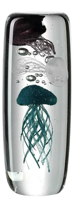 Glasdekoration mit Quallen-Motiv, handgefertigt, 22,9 cm, 1 Stück