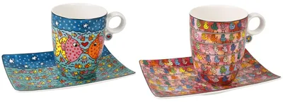 Produktbild von 2er Set James Rizzi Tassen mit UT Family of Fish + We are the Birds Goebel