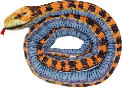 Produktbild von Stofftier Schlange 200 cm, orange lila, Kuscheltiere Plüschtiere Schlangen Reptilien Kriechtiere Stoffschlange