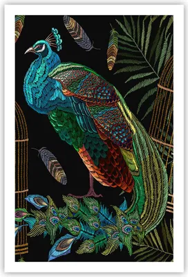 Produktbild von Poster - Poster ohne Rahmen - Pfauen Gold Käfig - 61x91,5 cm - Wand Bild - Wanddeko - Wandbilder - Kunstposter - Wandposter - Bilder - Kunstdruck - Wanddekoration - Wandbild - P2XPA61x91-4390