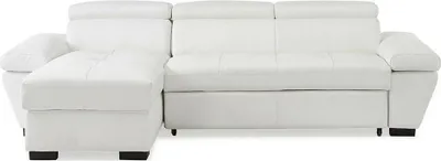 Produktbild von JONOVA Leder Schlafsofa - Weiß - Linke Ecke Schlafsofa