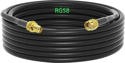 Productafbeelding van SMA Adapter en RG58 Coaxkabel 10 m - Verlengkabel voor WLAN Antenne