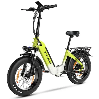 Produktbild von Klapprad Elektrofahrrad mit 20 Zoll Fat Tire, 65Nm 250W Motor, Aluminium-Leichtbau, Reichweite bis zu 100 km, 7 Gang Getriebe Ebike Herren Damen Grün