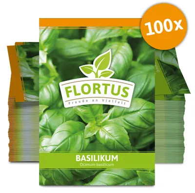 Produktbild von Basilikum (100 Tütchen) | Basilikumsamen von FLORTUS