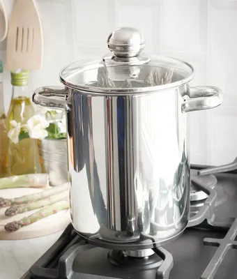 Produktbild von Spargeltopf SPAGHETTITOPF aus Stahl mit Deckel ALTO SILBER 4,2 Liter