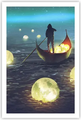 Produktbild von Poster - Poster ohne Rahmen - Boot Wasser Märchen - 61x91,5 cm - Wand Bild - Wanddeko - Wandbilder - Kunstposter - Wandposter - Bilder - Kunstdruck - Wanddekoration - Wandbild - P2XPA61x91-4002