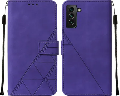 Produktbild von Galaxy S23 Plus Hülle, Schlank Prägung Flip Leder Kartenfächer Schutzhülle mit Ständer für Samsung Galaxy S23 Plus Lila