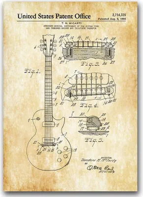 Produktbild von Poster - Canvas - Leinwand - 59,4 cm x 84,1 cm - Fotoposter - Leinwandkunst - Pat McCarty auf der Gitarre