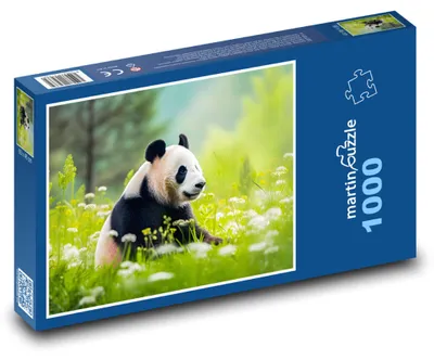 Obrázok produktu pre Puzzle 1000 Panda na rozkvitnutej lúke - martinpuzzle
