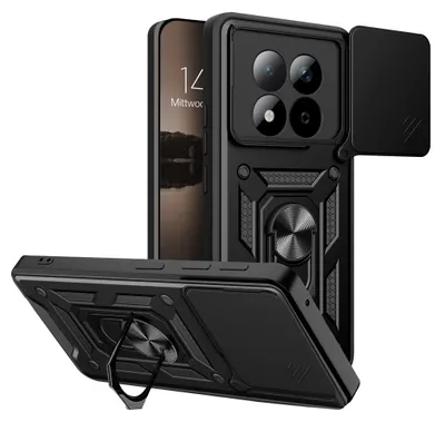 Produktbild von Armor Handyhülle für Xiaomi Redmi Note 15 Pro 5G Kameraschutz Handy Panzer Case Cover Schutzhülle Outdoor Farbe: Schwarz