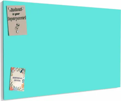 Produktbild von Magnettafel 90x60cm magnetisch & beschreibbar Metall-Board - Mintblauer Hintergrund