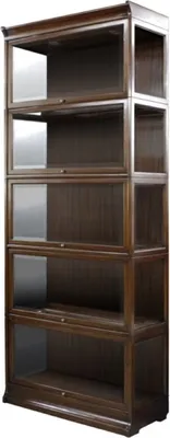 Produktbild von Casa Padrino Luxus Mahagoni Bücherschrank mit 5 Glastüren und LED Beleuchtung Dunkelbraun 90 x 39 x H. 223 cm - Luxus Büromöbel