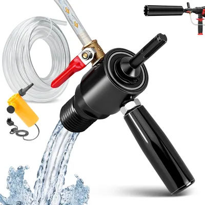 Produktbild von Bohrkronen Adapter 1 1/4" UNC auf SDS Plus mit Wassereinspritzfunktion, 42CrMo4 Stahl, Schnellkupplung G1/4", 4m Wasserleitung & 4m Hub Pumpe