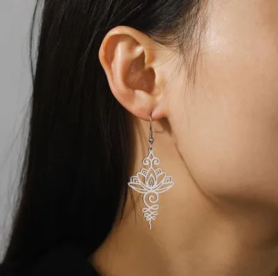 Zdjęcie produktu dla Kolczyki Stal chirurgiczna Wiszące Srebrne Boho