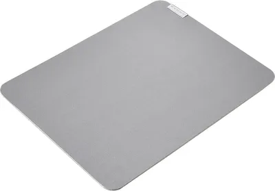A gray mousepad is shown from a slightly elevated angle against a light gray background.
