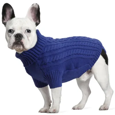 Produktbild von Hundepullover Strickpullover mit Geschirröffnung M Königsblau