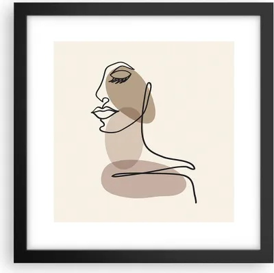 Produktbild von Gerahmtes Poster - Schwarzer Rahmen - Linie Kunst Boho - 30x30 cm - Wand Bild - Wanddeko - Wandbilder - Kunstposter - Wandposter - Bilderrahmen - Bilder - Kunstdruck - Wanddekoration - P2BAC30x30-4728