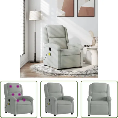 Produktbild von The Living Store Massagesessel Hellgrau Samt