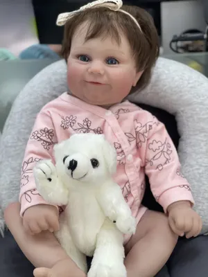 Obrázek produktu pro 48CM bavlněné tělíčko, voděodolné, reborn miminko se zakořeněnými vlásky, novorozená holčička, 3D malba, kůže, viditelné žíly