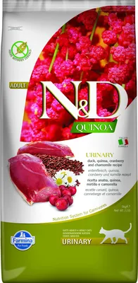 Produktbild von Farmina Pet Food N&D CAT QUINOA URINARY DUCK 5 KG, Adult, Ente, 5 kg, Getreidefrei, Ohne Geschmacksstoffe, Antioxidantien enthalten