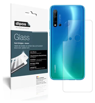Produktbild von 2x Schutzfolie für Huawei nova 5 Rückseite matt - Anti-Shock 9H Folie dipos Glass Kunststoffglas