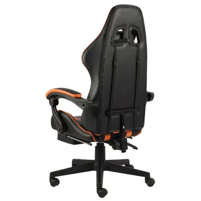 Immagine prodotto di vidaXL Sedia da gioco con poggiapiedi in ecopelle nera e arancione