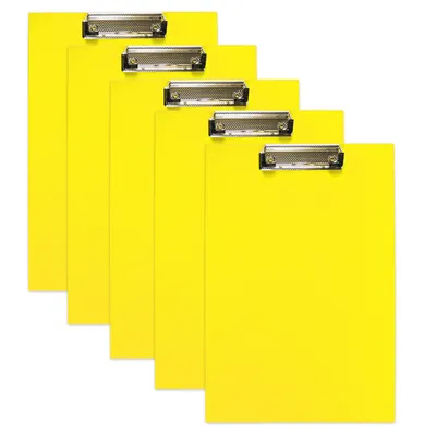 Produktbild von 10 Stück DIN A4 Klemmbretter Schreibbrett Schreibunterlage Klemmmappe Schreibplatte Gelb