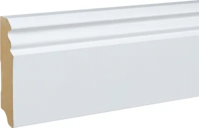 Produktbild von Sockelleiste Berliner Profil Hamburger Leiste 19 x 80 x 2500 mm Weiß MDF-Kern foliert Fußleiste Klassisch by PROVISTON 12.5 Meter | 5 Stück