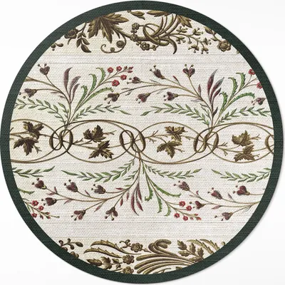 Produktbild von Dekorative Pflanzenornamente – Vinyl Küchenteppich – fi 50cm – Rutschfest, pflegeleicht & langlebig