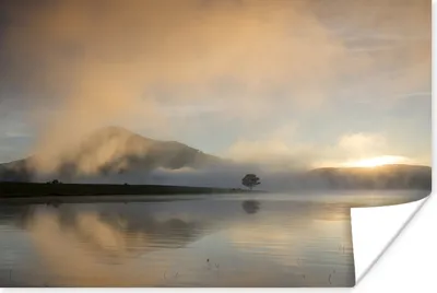 Produktbild von MuchoWow® Poster Sonnenuntergang über einem ruhigen See in Vietnam 180x120 cm - Fotoplakat