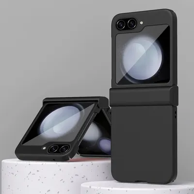 Produktbild von Handyhülle für Samsung Galaxy Z Flip 5 Scharnierschutz Matt PC Kratzfest Hülle Schwarz