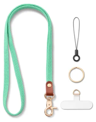 Produktbild von Langes, elastisches Schlüsselband zum Umhängen, Schlüsselring, mintgrün
