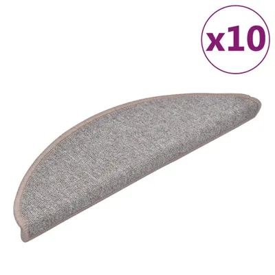 Obrázok produktu pre Schodové rohože 10 ks 56x17x3 cm svetlohnedé polkruhové
