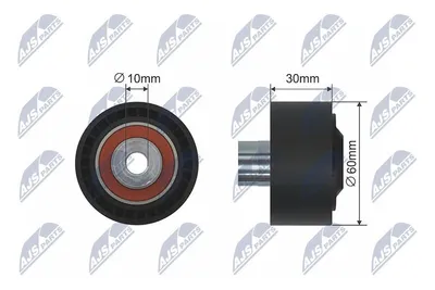 Produktbild von NTY Spannrolle Keilriemen RNK-CT-040 passend für PEUGEOT 206 Schrägheck (2A/C) 30mm 10mm 60mm