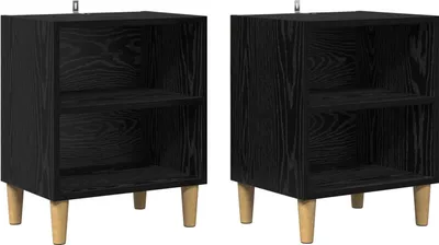 Image de Armoire de lit 2 pcs Chêne noir 40 x 30 x 50 cm