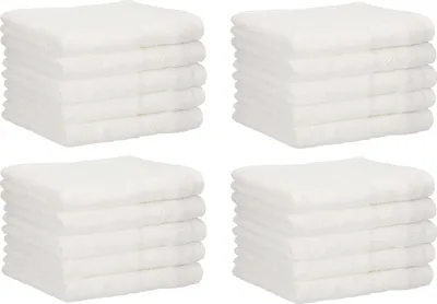Produktbild von Betz 20 Stück Gästetücher 30x50 cm PALERMO 100% Baumwolle  Farbe: weiß