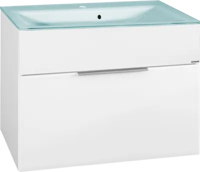 Produktbild von Fackelmann KARA Badmöbel Set 2-teilig, 80 cm, Weiß, Glas Mint, 1 Schublade