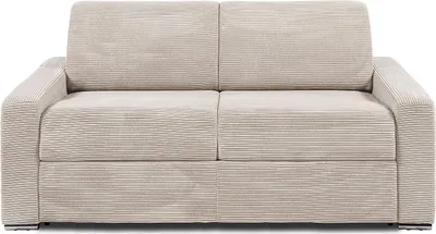 Produktbild von Express 3-Sitzer Schlafsofa in beigefarbenem Cord - Liegefläche 140 cm - Matratze 18 cm - CALITO