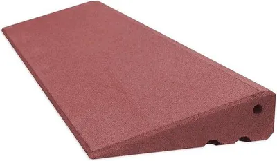 Produktbild von Auffahrhilfe 75 mm Rottbraun für Bordsteine - Gummi Rampe für Auto und Scooter