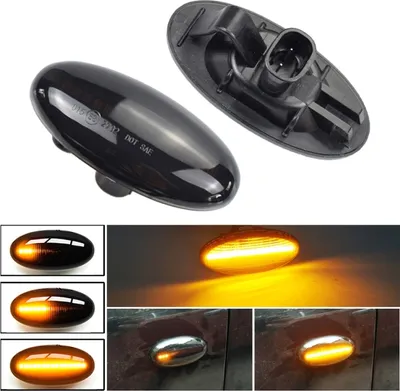 Image de 2pcs for Mazda 2 DY 2003-2007 Car Dynamic LED Fender Side Light (Transparent Black)