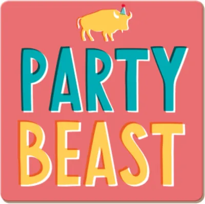 Produktbild von Getränkeuntersetzer, Zubehör für Gläser, Getränke, Tassen, Glasuntersetzer, abwischbar, Korkuntersetzer "Party Beast"