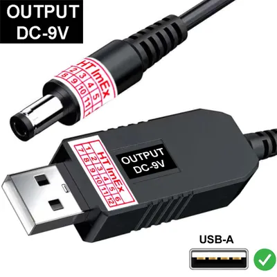 Produktbild von USB Kabel 5,5 Mm / 2,5 Mm Boosterkabel 5V zu 9V DC-Hohlstecker-Stromkabel cable