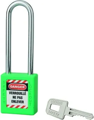 Image de Cadenas de consignation LOTO Lockout Tagout 40 mm anse acier Ø 6 x 76 mm vert
