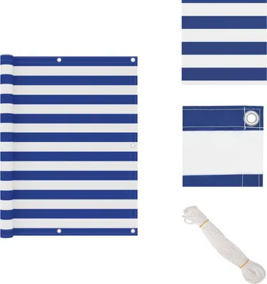 Immagine prodotto di vidaXL Schermo privacy per balcone bianco e blu 120x600 cm Tessuto Oxford - Ombrelloni e tende da sole